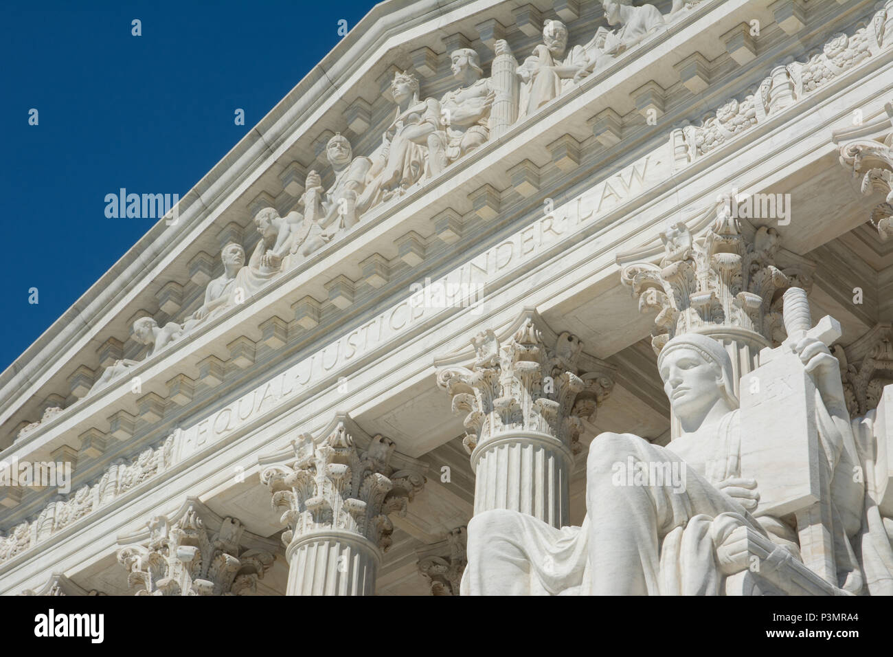 Der Oberste Gerichtshof Gebäude ist der Sitz des Obersten Gerichts der Justiz der Vereinigten Staaten von Amerika. Im Jahr 1935 abgeschlossen, ist es in der 19. Stockfoto