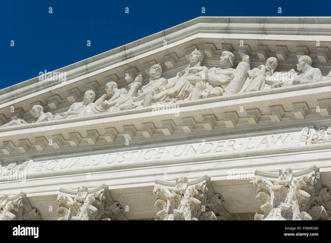 Der Oberste Gerichtshof Gebäude ist der Sitz des Obersten Gerichts der Justiz der Vereinigten Staaten von Amerika. Im Jahr 1935 abgeschlossen, ist es in der 19. Stockfoto