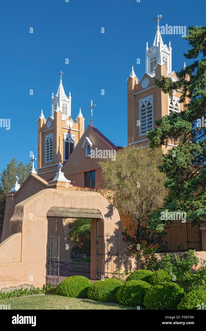 New Mexico, Albuquerque, Altstadt, San Felipe de Neri, älteste Kirche in ABQ, erbaut 1793 Stockfoto