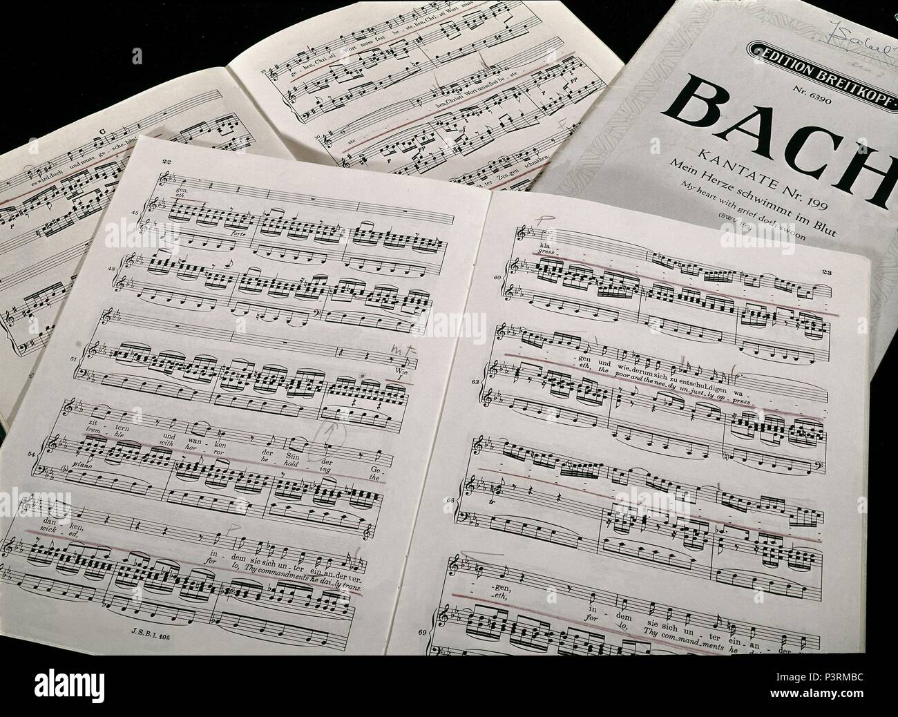 PARTITURA. Autor: Bach, Johann Sebastian. Stockfoto