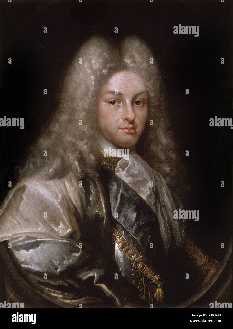 "Philipp V., König von Spanien, 1718-1722, Öl auf Leinwand, 82 cm x 62 cm, P 07603. Autor: Miguel Jacinto Meléndez (1679-1734). Lage: Museo del Prado - PINTURA, MADRID, SPANIEN. Stockfoto