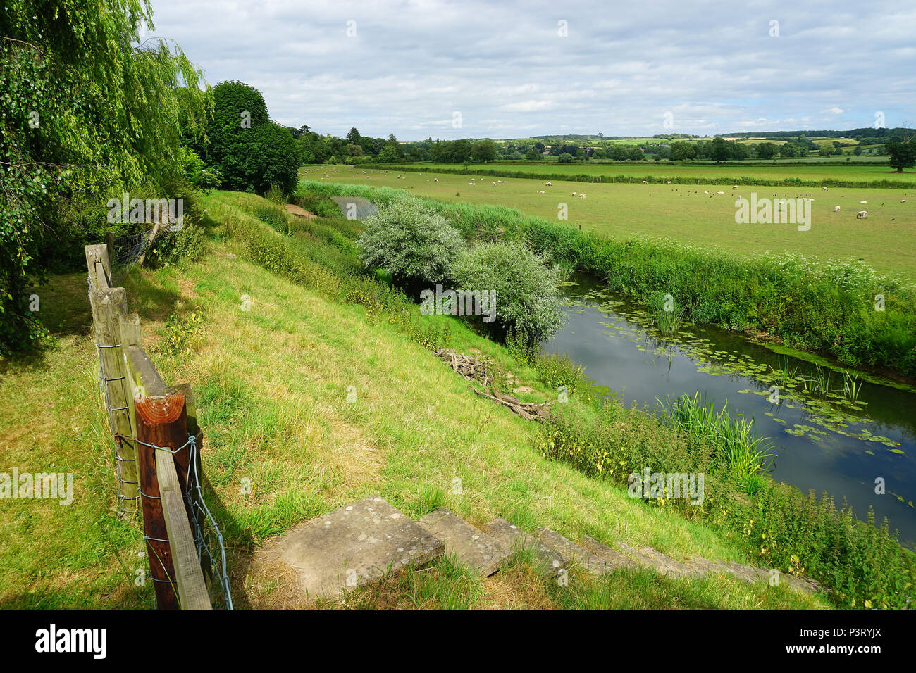 Der Fluss Welland an Tixover Stockfoto