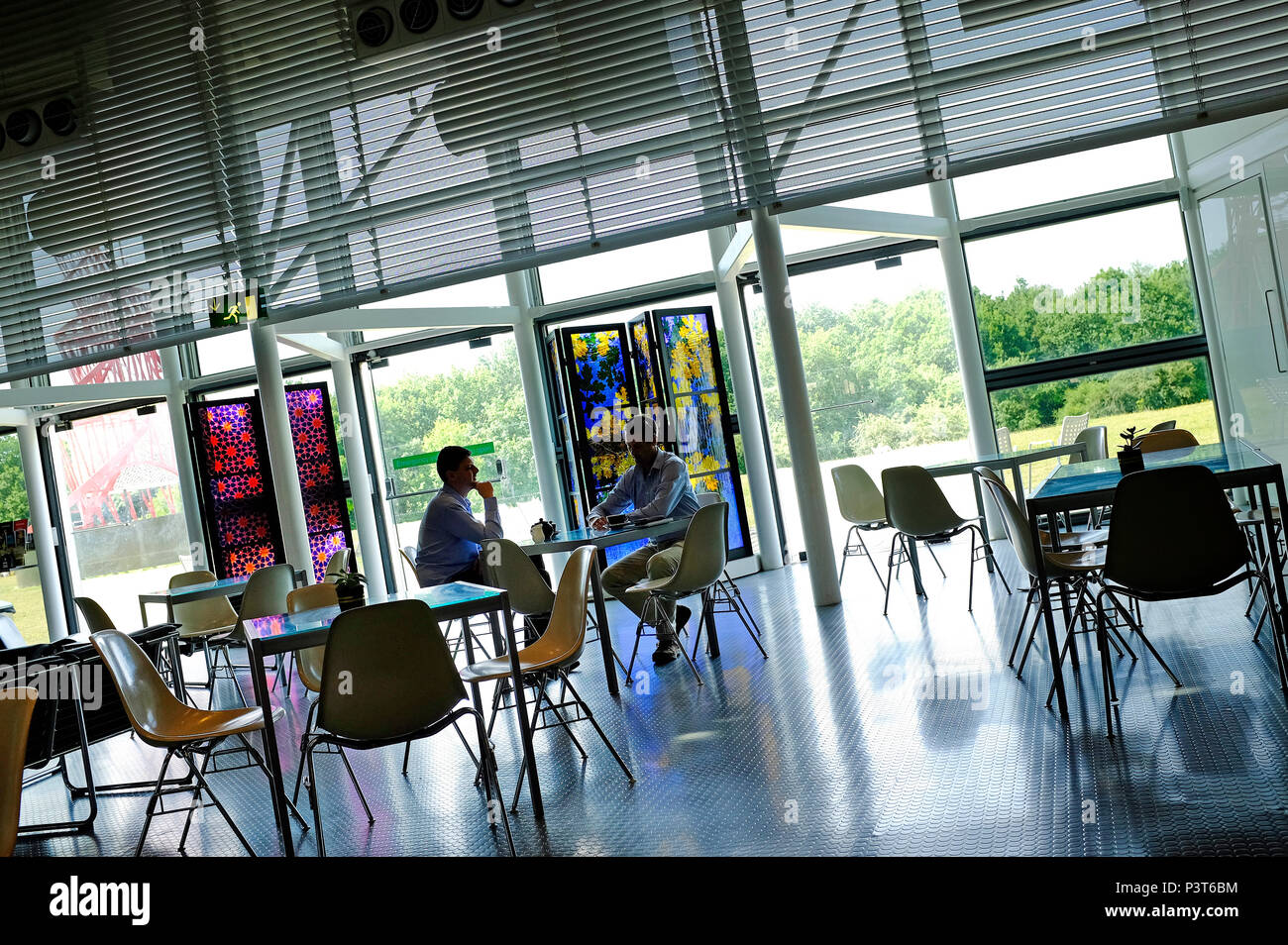 Cafe in der sainsbury Centre, UEA, Norwich, Norfolk, England Stockfoto