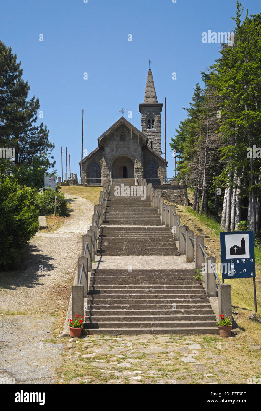 Wallfahrtskirche Nostra Signora della Guardia, Passo della Cisa (Cisa Pass), Via Francigena, Emilia Romagna, Italien Stockfoto