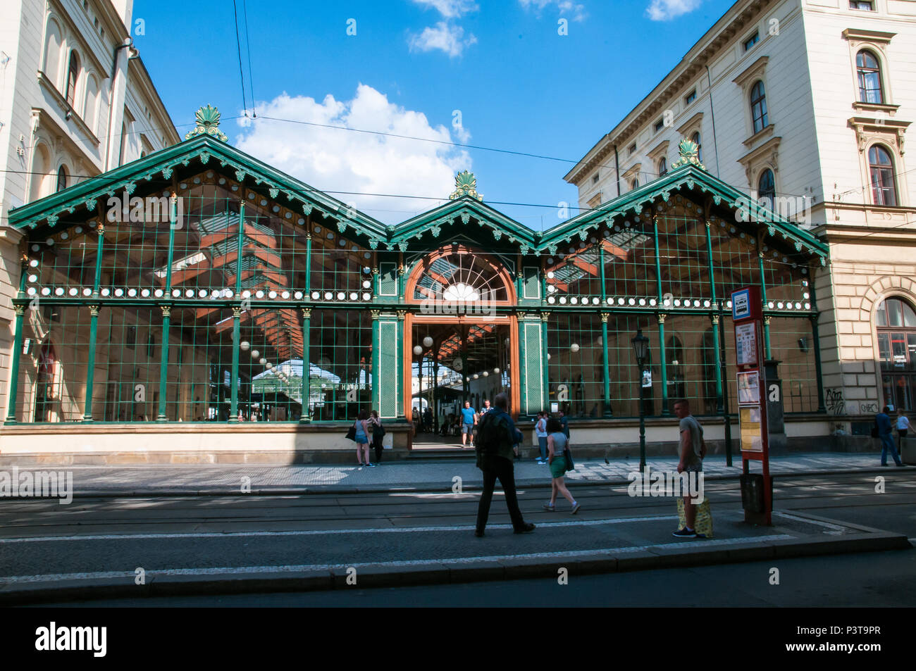 Prag, Tschechische Republik, 16. Juni 2018, Masaryk Bahnhof Stockfoto