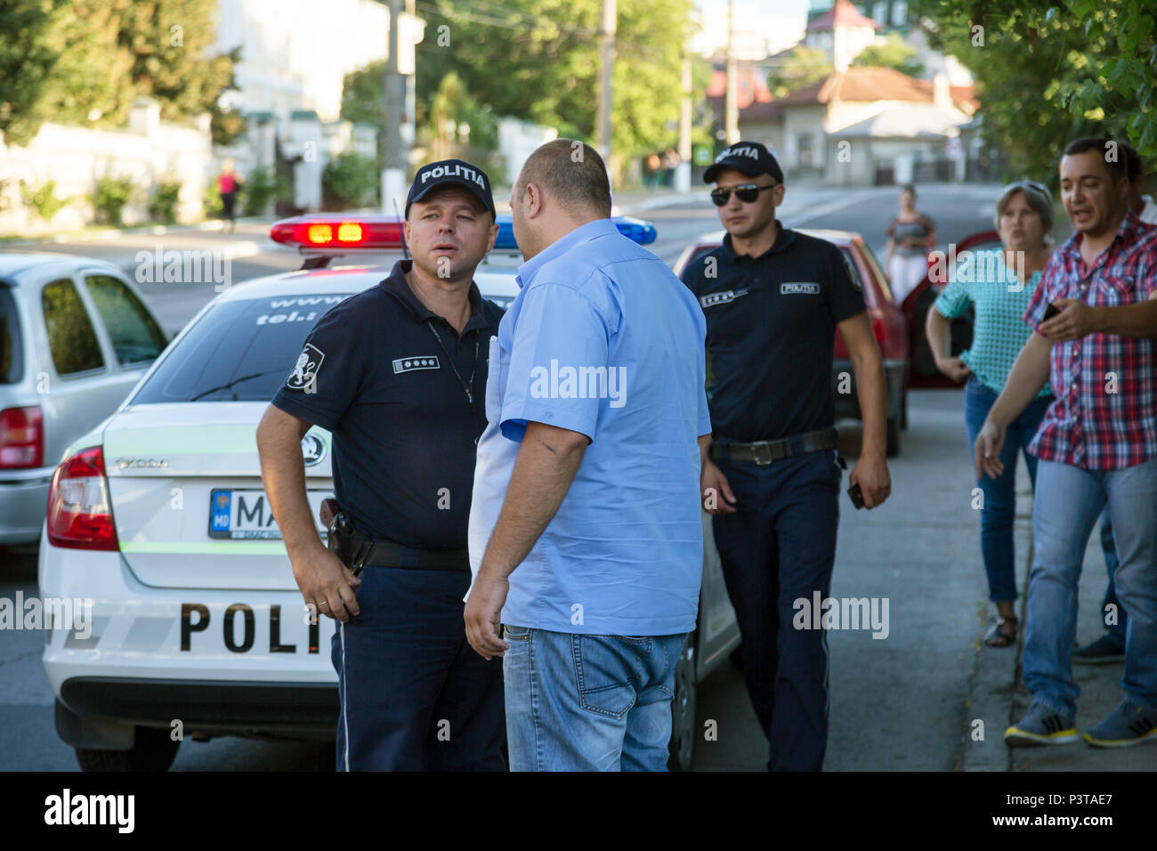 Republik Moldau Chisinau - Polizei eine Maßnahme für die Uneinigkeit unter den Bürgern Stockfoto