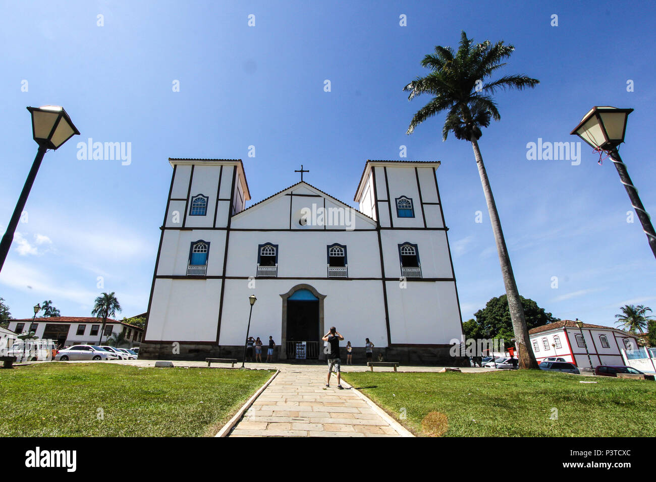 PIRENÓPOLIS, GEHEN - 02.01.2016: Igreja Matriz de Nossa Senhora do Rosário - Igreja Matriz de Nossa Senhora do Rosário, em Pirenópolis. (Foto: Dudu Macedo/Fotoarena) Stockfoto