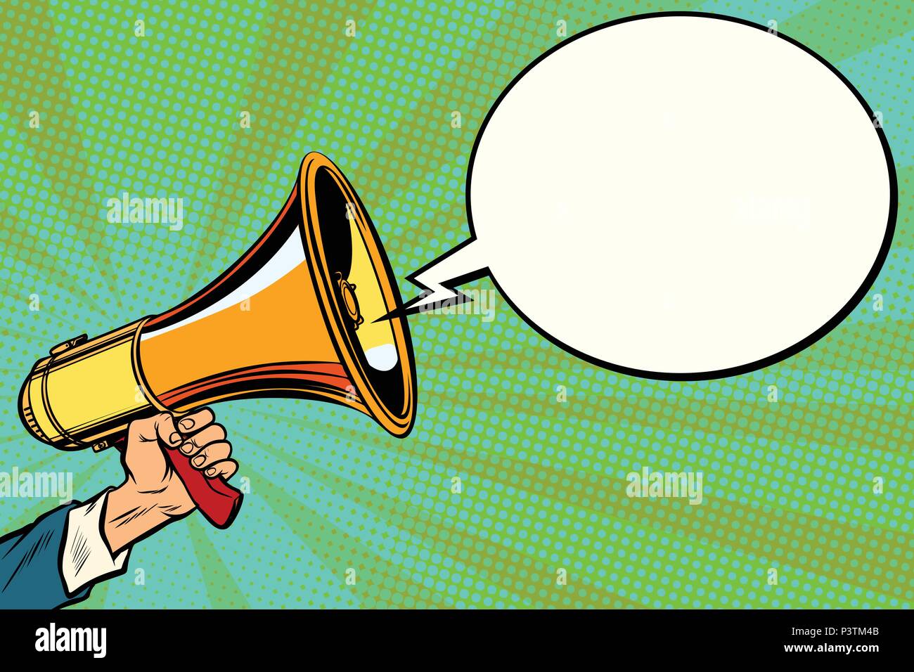 Megafon und komische Blase Stock Vektor