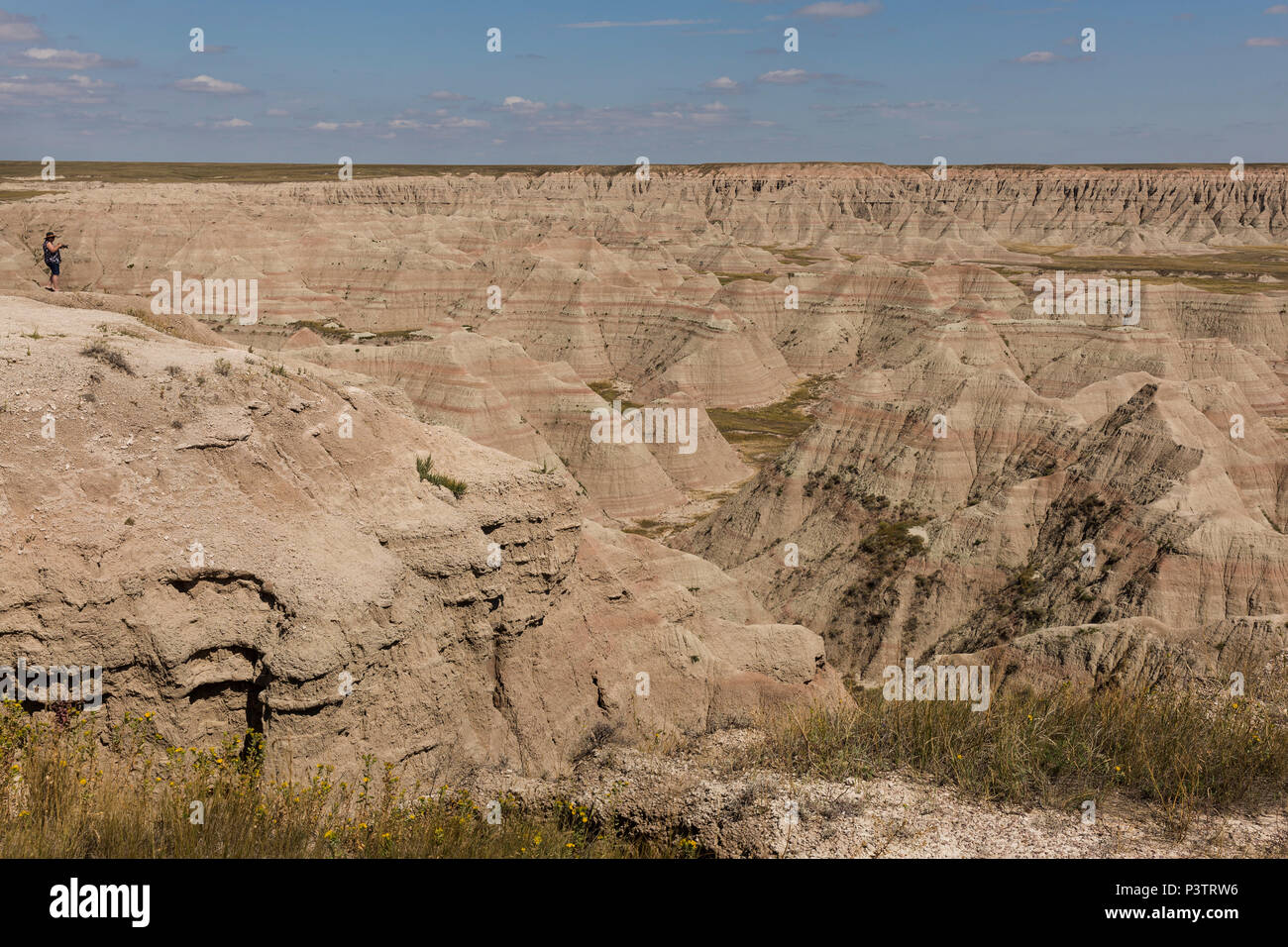 Großen Badlands übersehen. September 2016. Badlands Nationalpark, South Dakota, USA Stockfoto