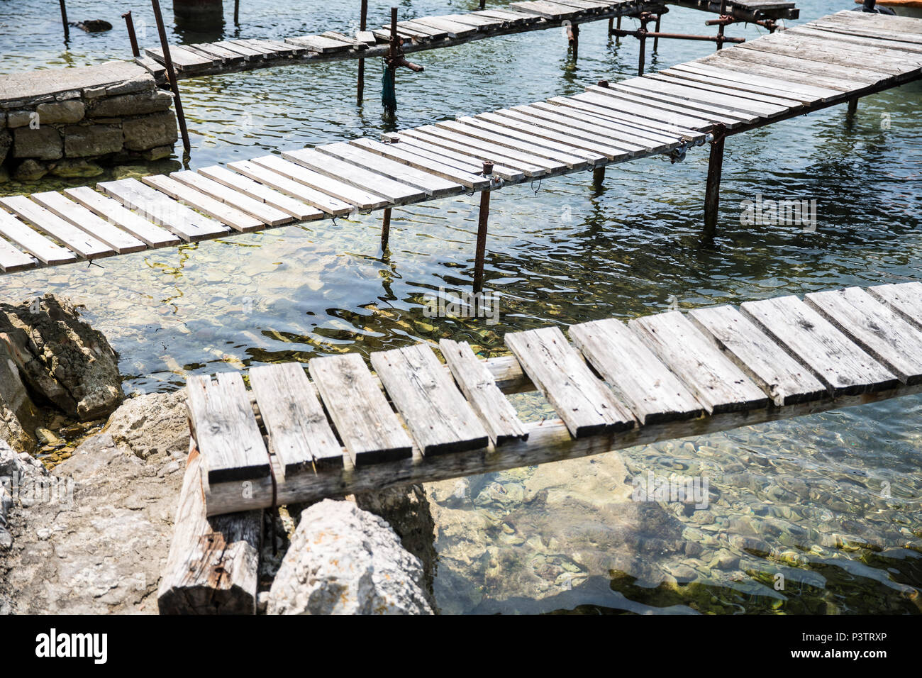 Bootssteg, Kroatien, Istrien Stockfoto