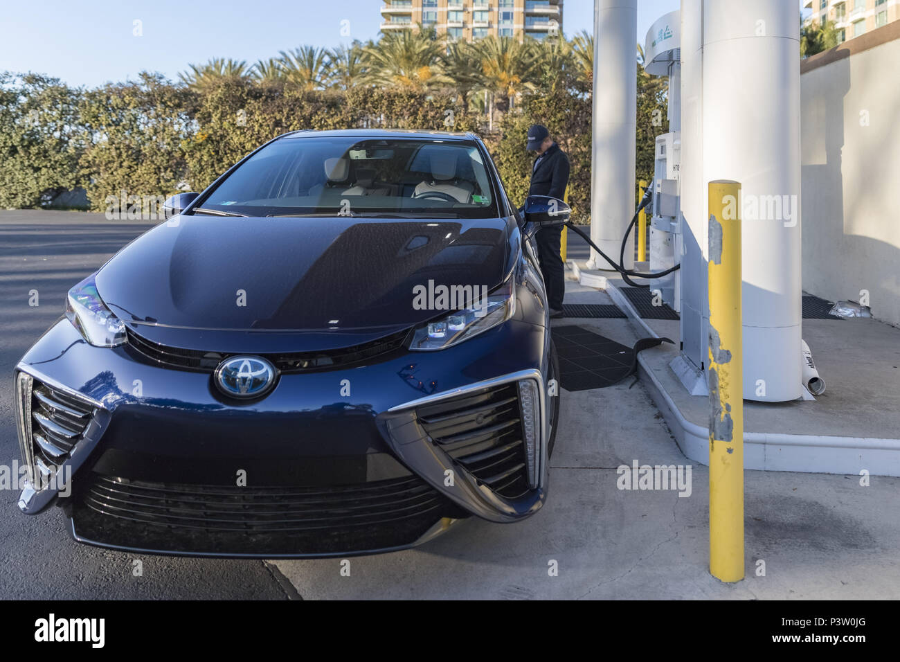 Irvine, Kalifornien, USA. 14 Mai, 2018. Der Toyota Mirai Auto mit Wasserstoff Tankstelle Credit: Alexey Bychkov/ZUMA Draht/Alamy leben Nachrichten Stockfoto