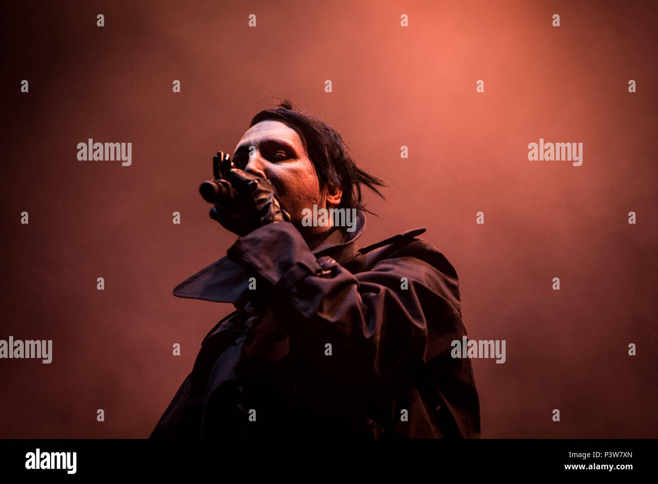 Mailand, Italien. 19 Jun, 2018. Marilyn Manson live in San Siro Ippodromo © Roberto Finizio / alamy Leben Nachrichten Stockfoto