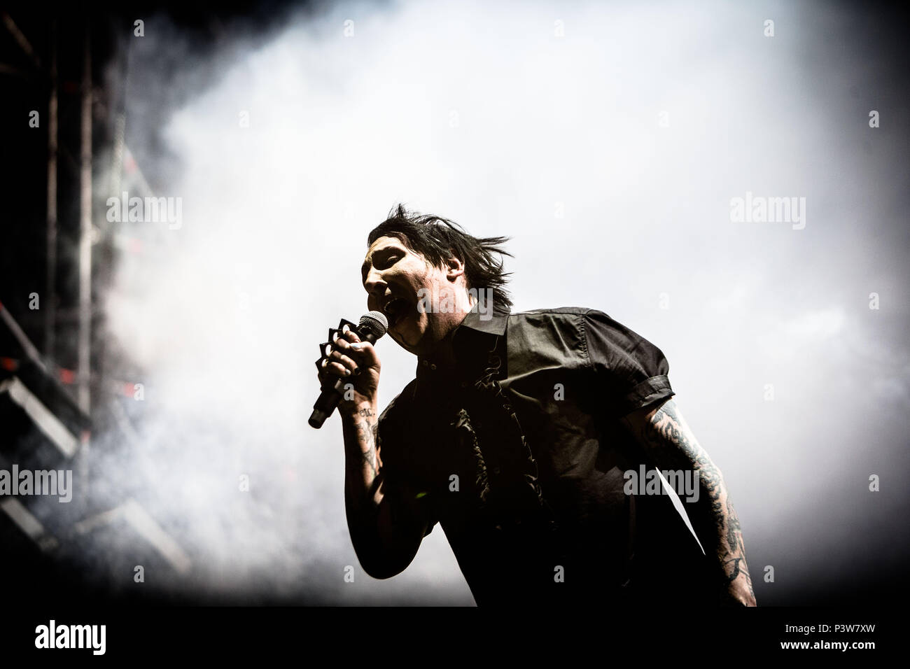 Mailand, Italien. 19 Jun, 2018. Marilyn Manson live in San Siro Ippodromo © Roberto Finizio / alamy Leben Nachrichten Stockfoto