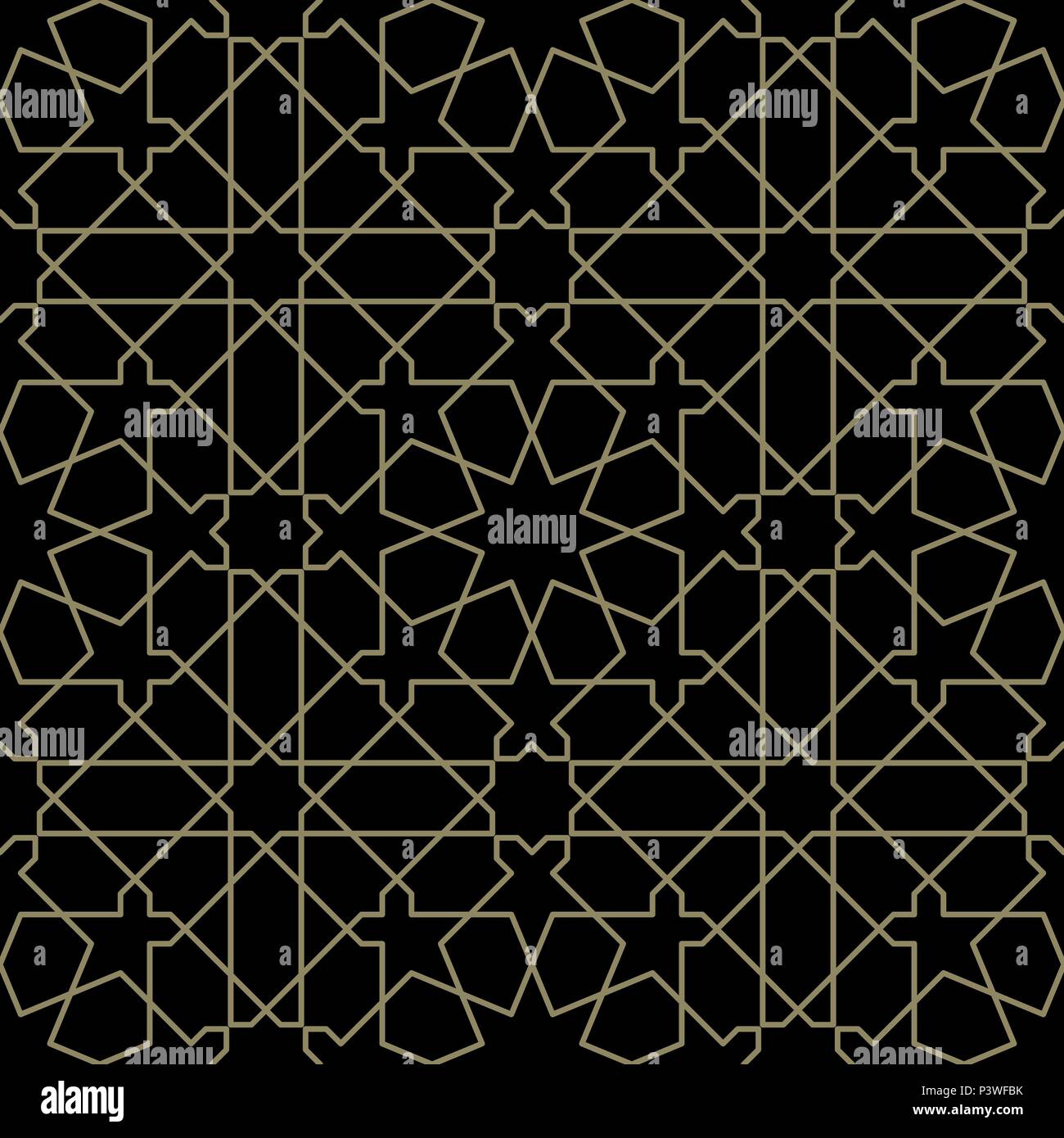 Arabesque geometrischer Vektor nahtlose Muster im arabischen Stil. Dieses luxuriöse abstrakte kachelbare Muster ist ideal für die kreative Gestaltung Projekt, Hintergrund Stock Vektor
