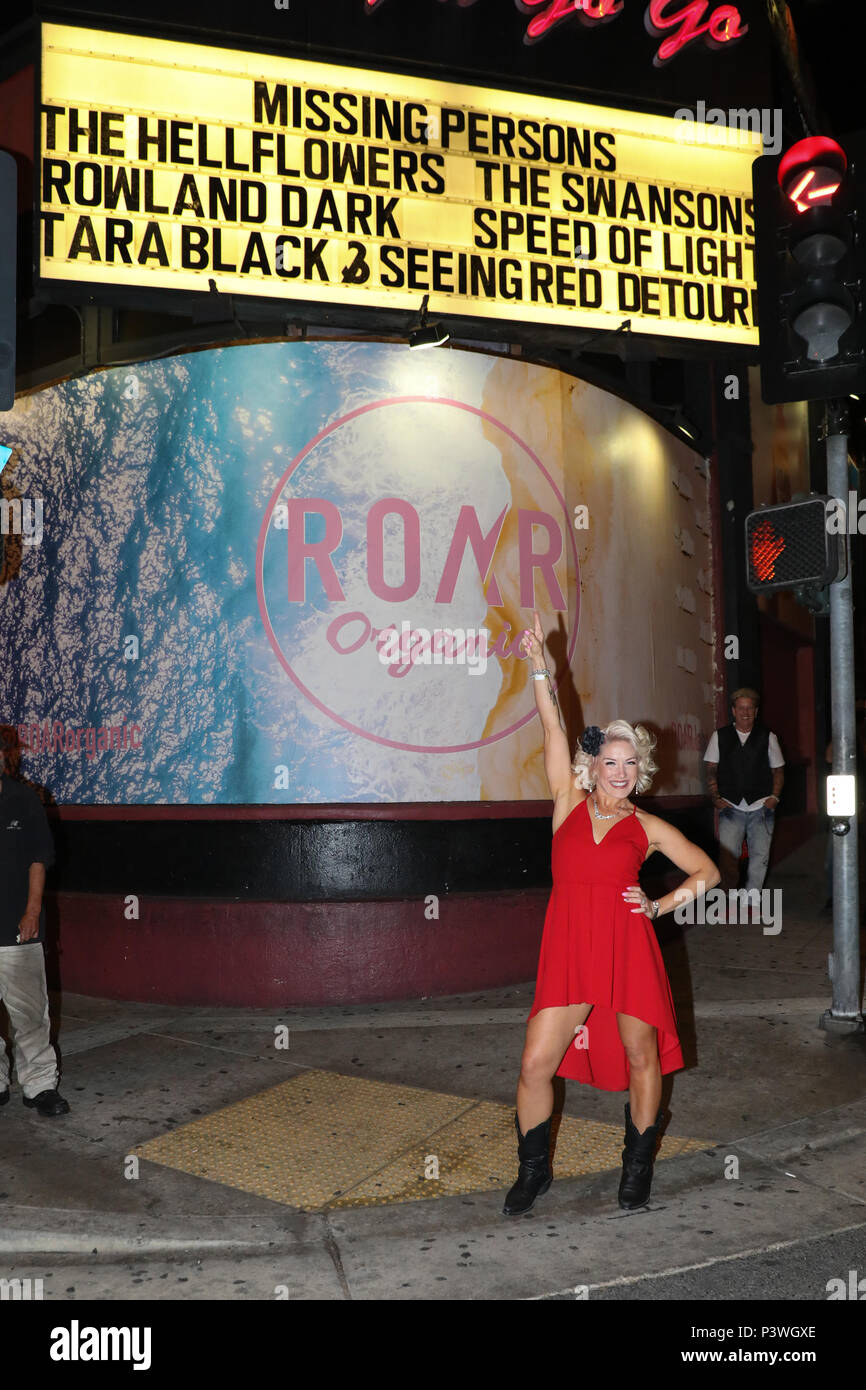 Die swansons performing Live at the Whisky a Go Go in Hollywood, Kalifornien mit: Angie Finley Wo: Los Angeles, Kalifornien, Vereinigte Staaten, wenn: 18. Mai 2018 Credit: Sheri Determan/WENN.com Stockfoto