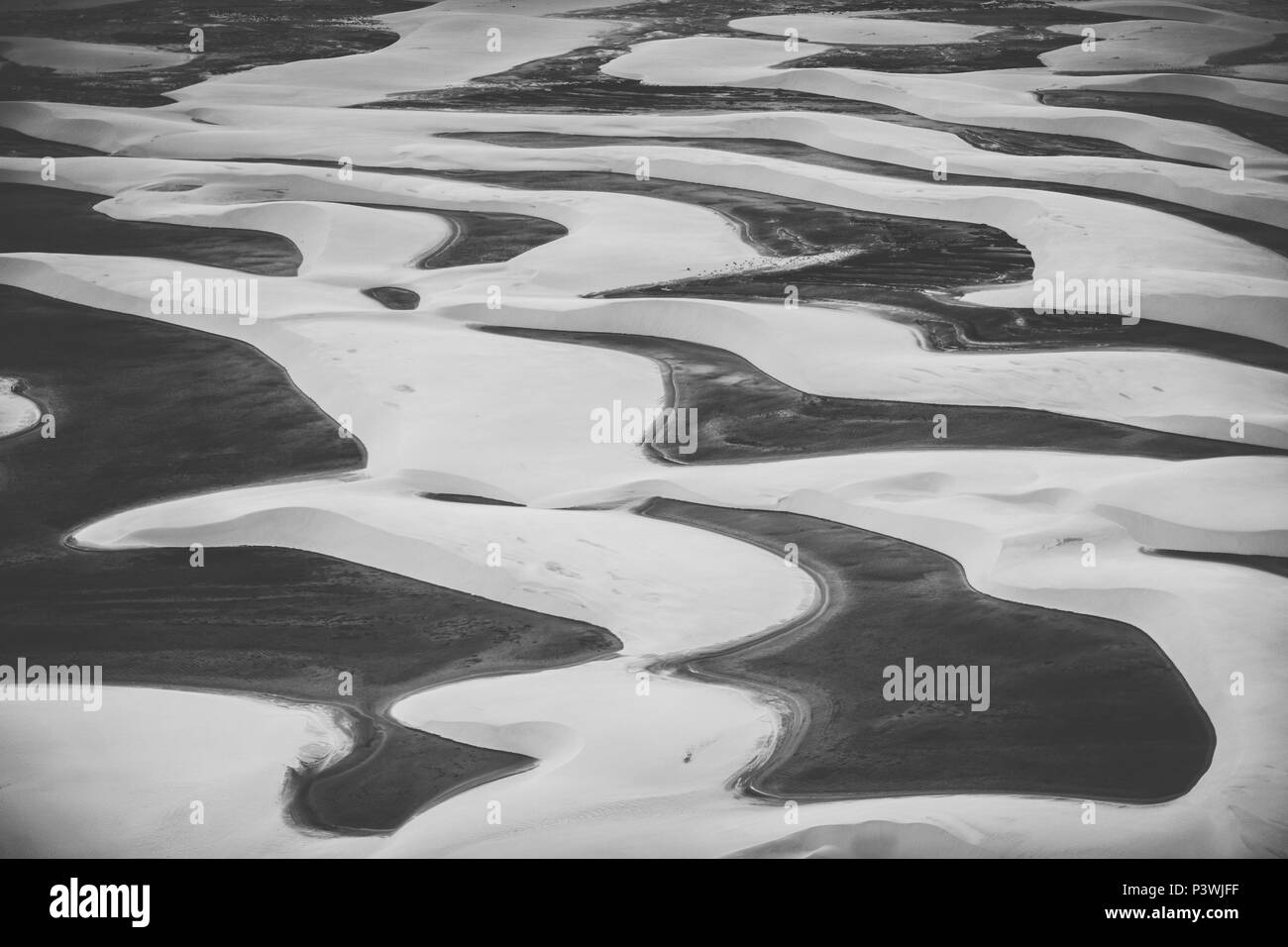 SÃO LUÍS, MA - 12.07.2014: Lençóis Maranhenses - Vista do Parque Nacional dos Lençóis Maranhenses, unidade de conservação Brasileira De proteção integral à Natureza localizada na região Nordeste do Estado do Maranhão. (Foto: Paulo Soares/Fotoarena) Stockfoto
