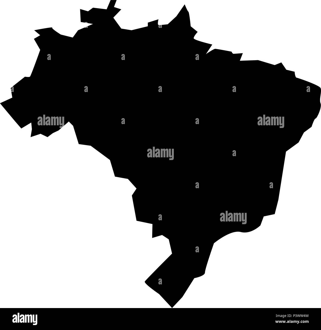 Karte von Brasilien Symbol Farbe schwarz Vektor I Stil einfach Bild Stock Vektor