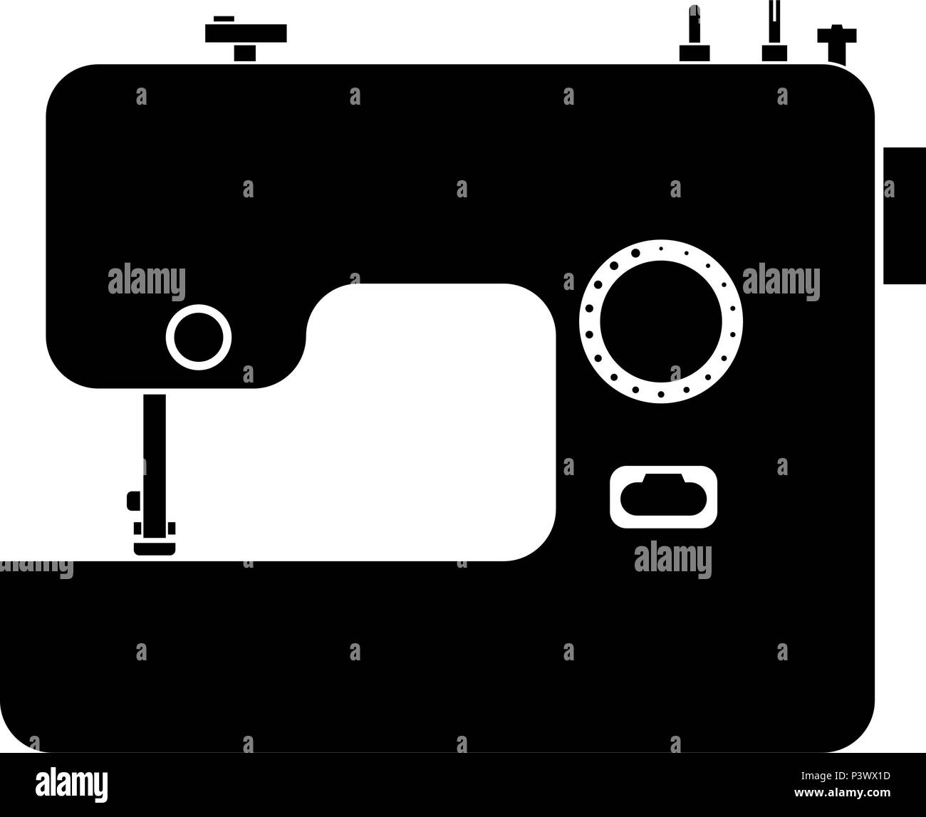 Nähmaschine Symbol Farbe schwarz Vektor I Stil einfach Bild Stock Vektor