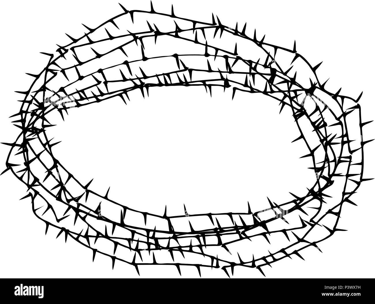 Thorn Kranz Oder Stacheldraht Symbol Farbe Schwarz Vektor I Stil Einfach Bild Stock Vektorgrafik Alamy