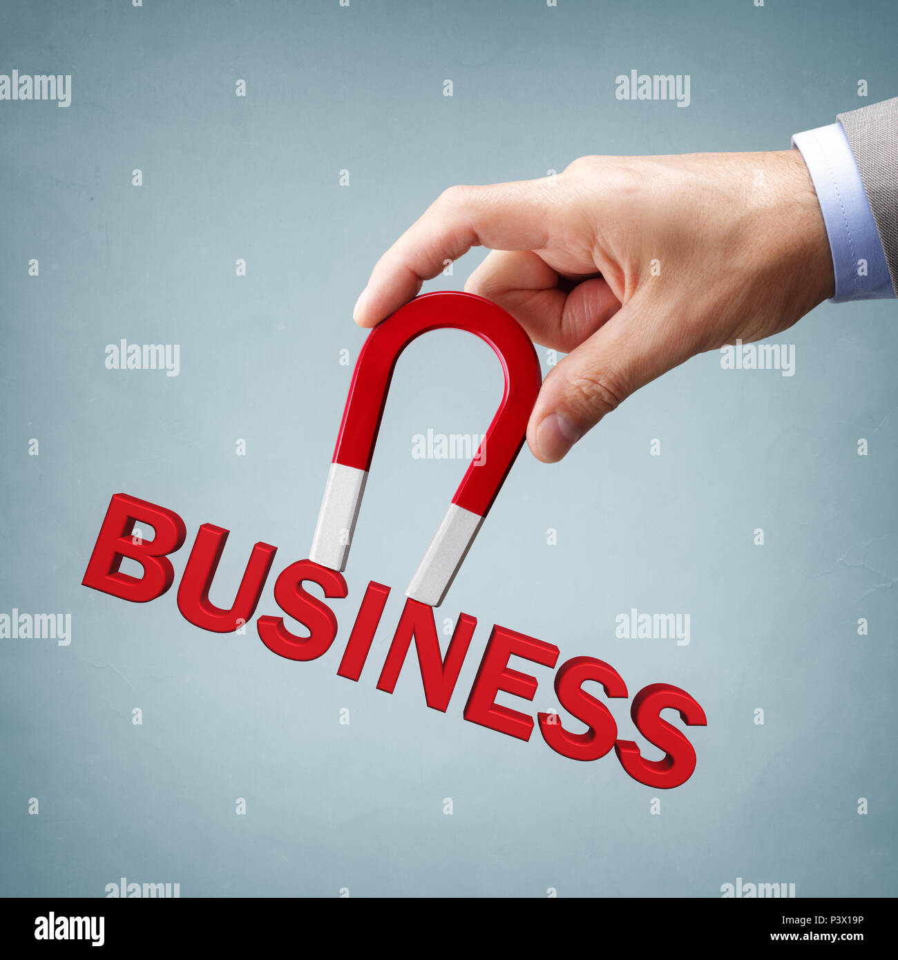 Magnet für neue Business Clients und Kunden Konzept für Marketing Strategie Stockfoto