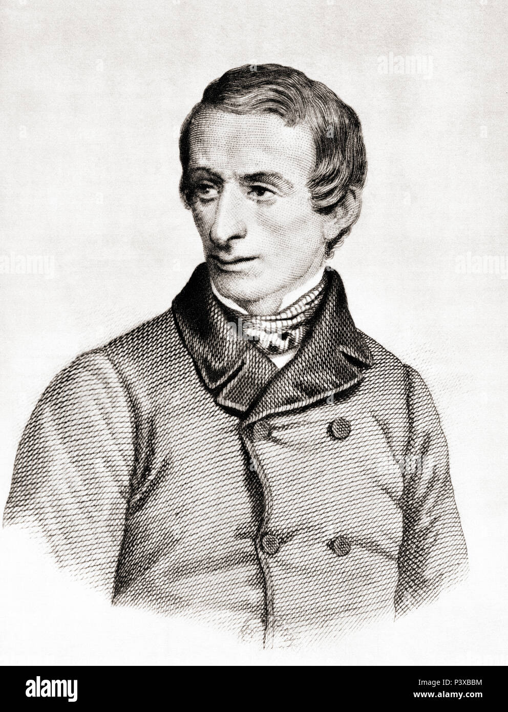 Giacomo Taldegardo Francesco di Sales Saverio Pietro Leopardi, 1798 - 1837. Italienischen Philosophen, Dichter, Essayist und Philologe. Nach einer zeitgenössischen Print. Stockfoto