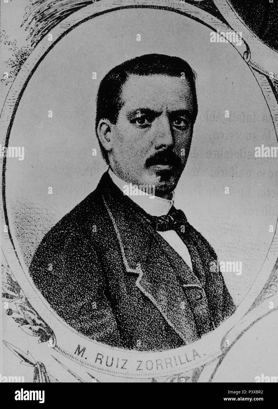 MANUEL RUIZ ZORRILLA (1833-1895) politisch - ESPAÑOL - LIDER DEL PARTIDO PROGRESISTA. Lage: Biblioteca Nacional - COLECCION, MADRID, SPANIEN. Stockfoto