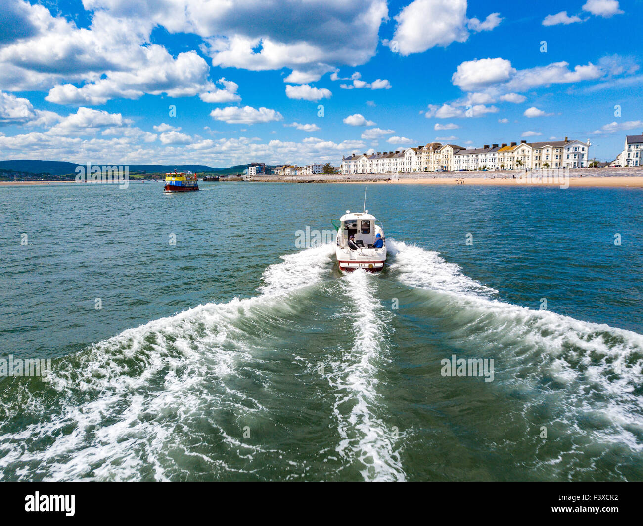 Ein Boot in Exmouth, Großbritannien Stockfoto
