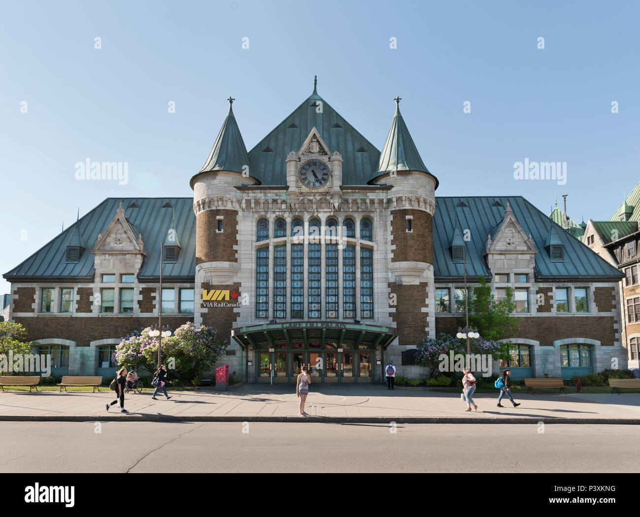 Das Chateau-Gare-du-Palais, Quebec Erbe status Bahnhof, Kanada. Stockfoto