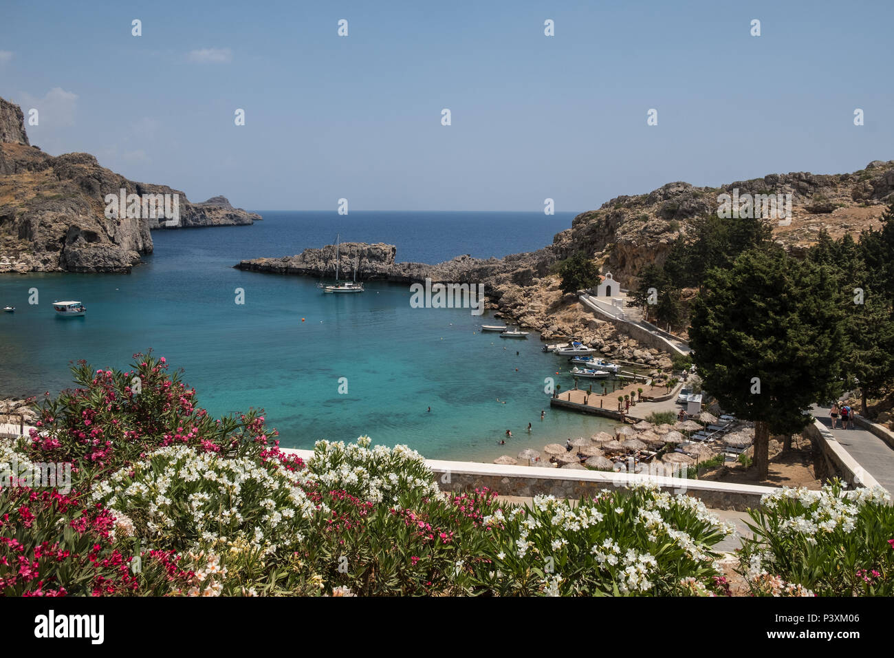 St. Paul's Bay, Lindos, Rhodes Stockfoto