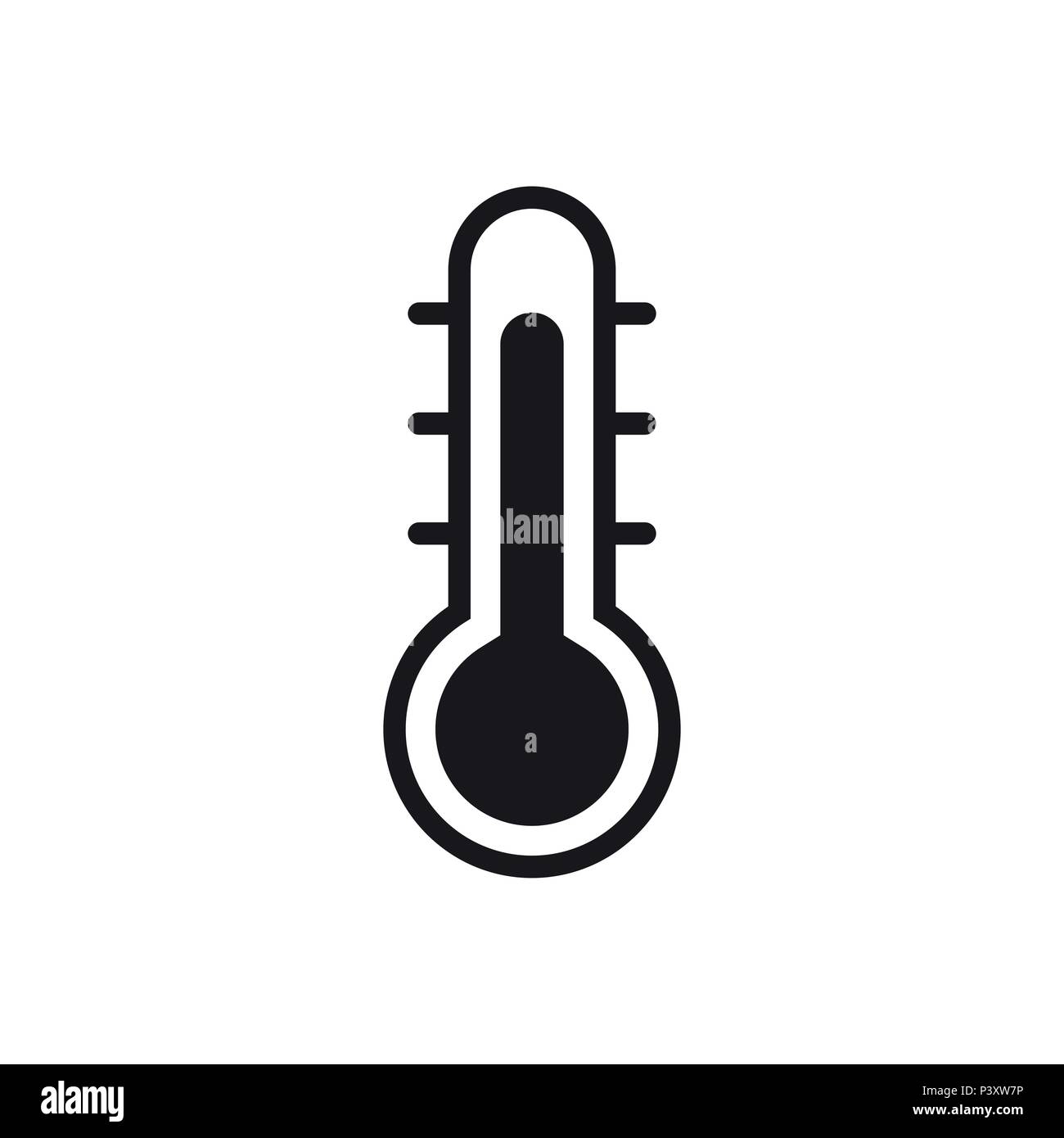 Thermometer Symbol auf weißem Hintergrund. Vektor ein futuristisches Design. Stock Vektor