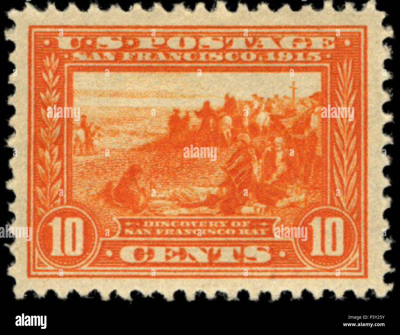 10-cent Panama-Pacific Expo 1913 US-Stamp.1. Stockfoto