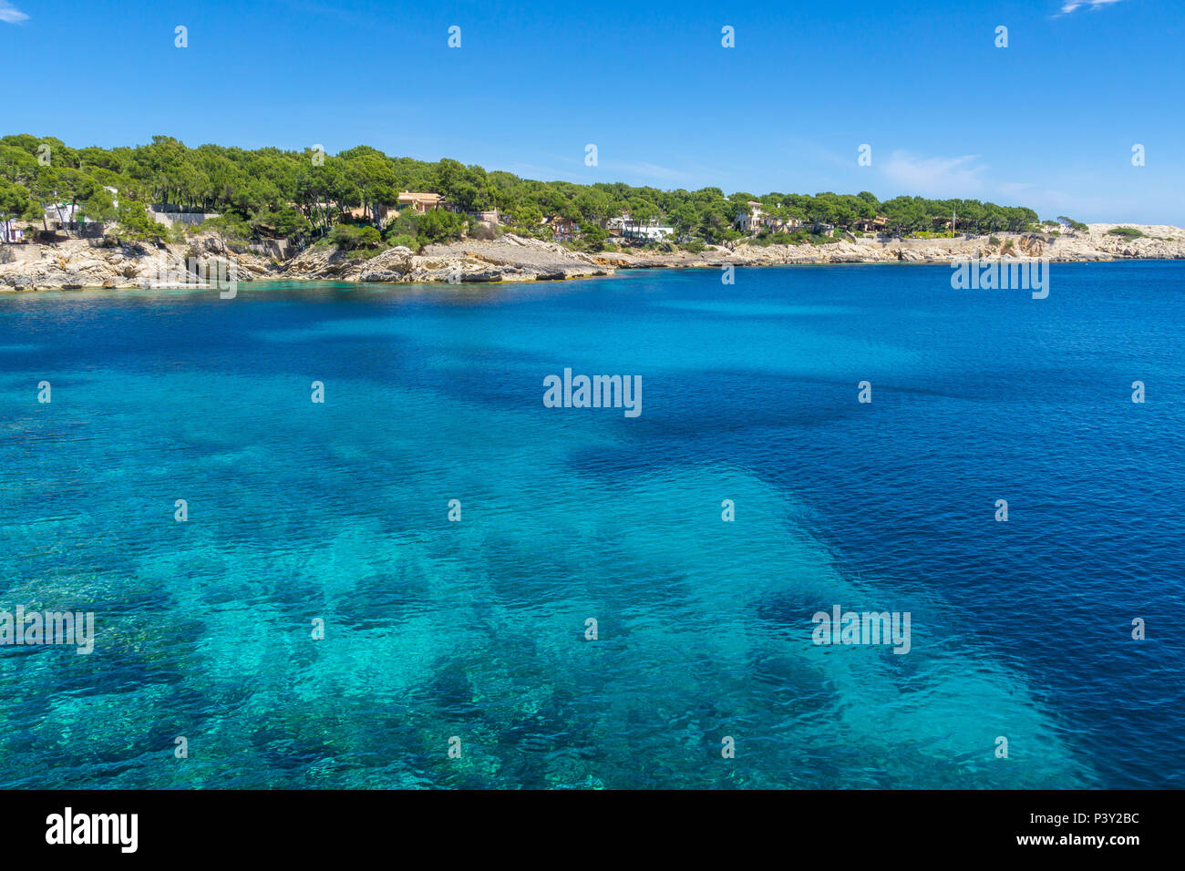 Mallorca, endlose Küste Natur Landschaft von Fischerdorf in der Nähe von Cala Ratjada Stockfoto