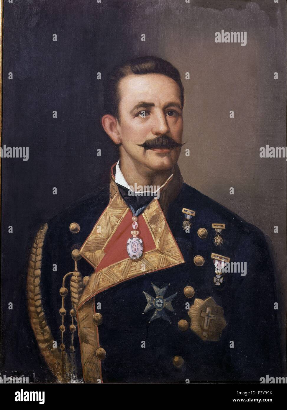 RETRATO DE CESAREO FERNANDEZ DURO (1830-1908). Lage: Museo Naval / MINISTERIO DE MARINA, MADRID, SPANIEN. Stockfoto