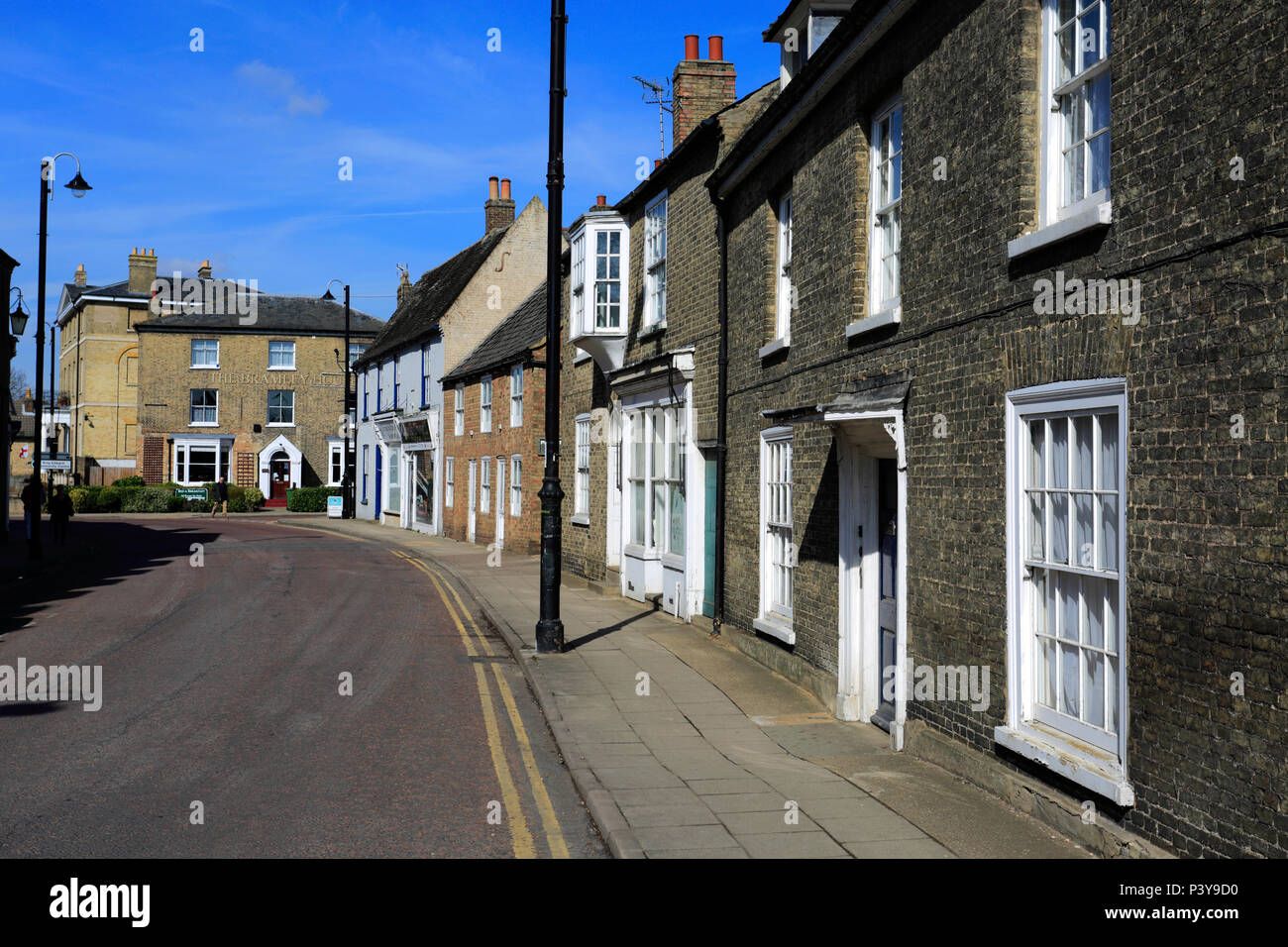 Blick auf die High Street, Chatteris Stadt, Cambridgeshire, England, Großbritannien Stockfoto
