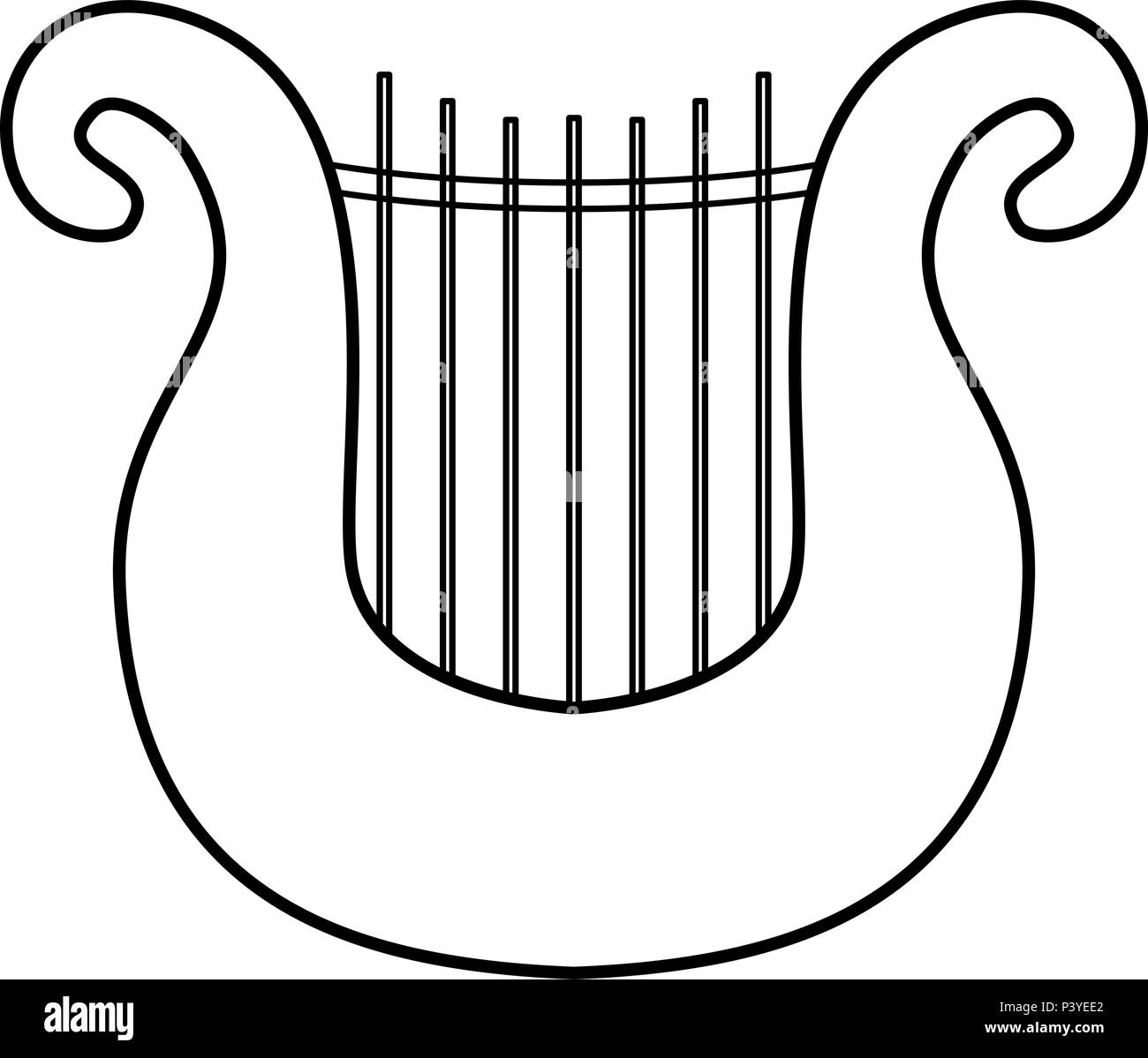 Harfe Symbol Farbe schwarz Vektor I Stil einfach Bild Stock Vektor