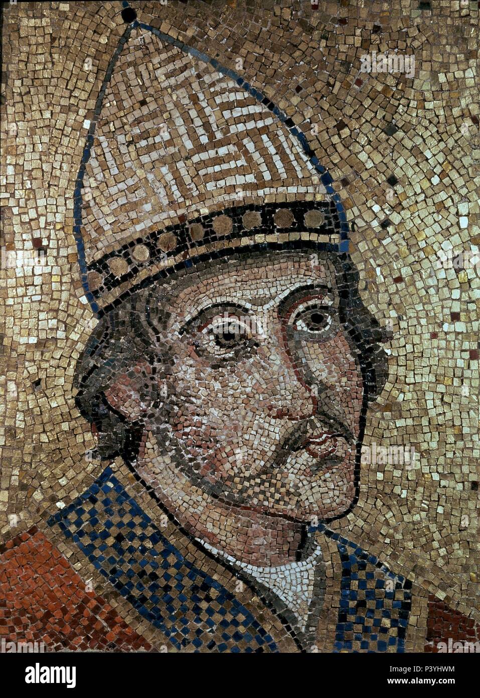 * GREGORIO IX FRAGMENTO MOSAICO FACHADA ANTIGUA DE S PEDRO. Lage MUSEO