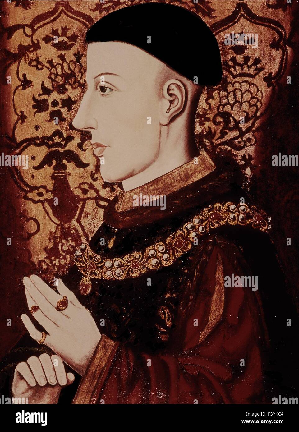 ENRIQUE V DE INGLATERRA (1387-1422). Autor: Anonym. Lage: die National Portrait Gallery, London, England. Stockfoto