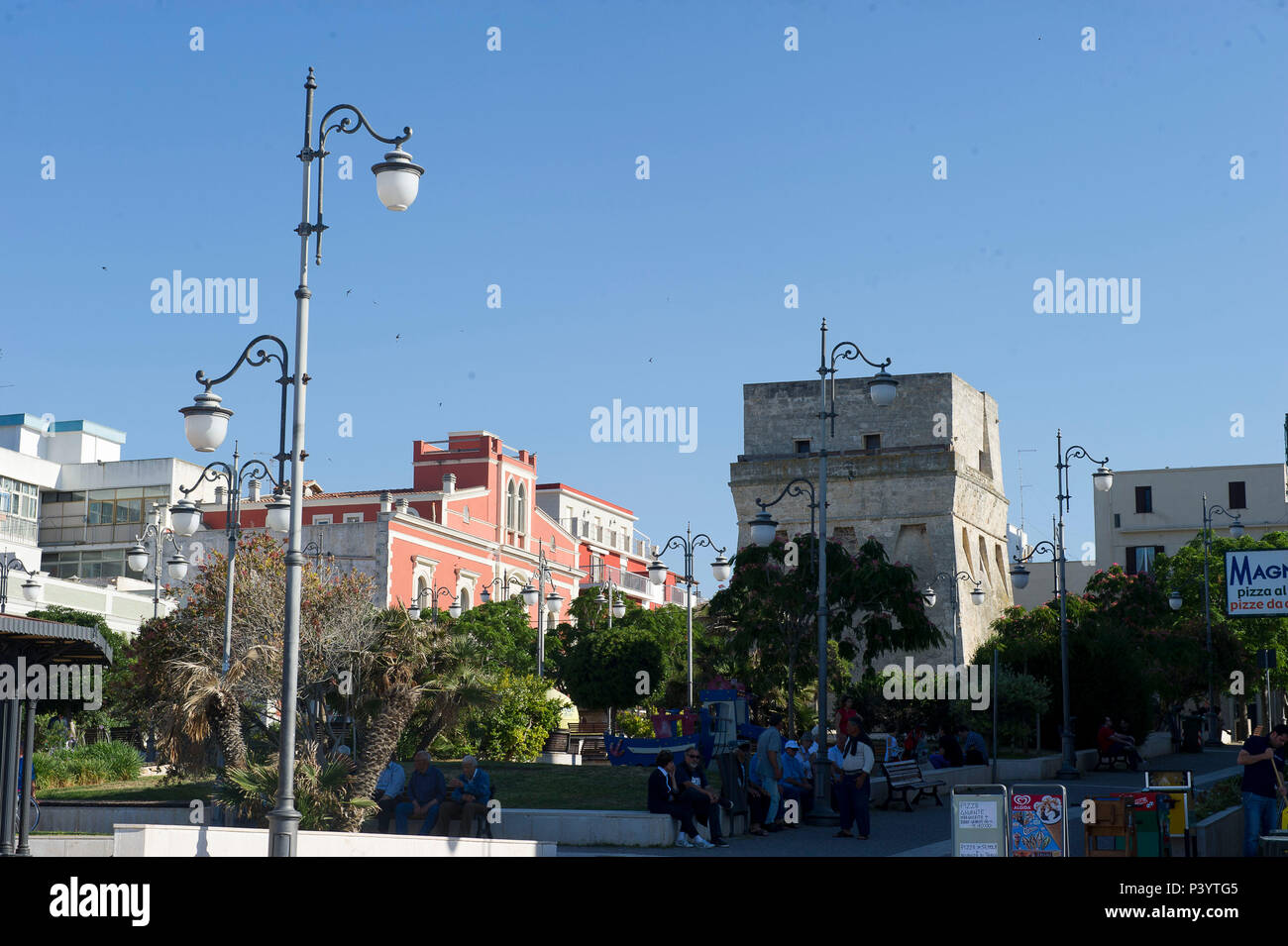 Europa, Italien, Apulien, Provinz Bari, Mola Di Bari, Sarazenen Wachtturm Stockfoto