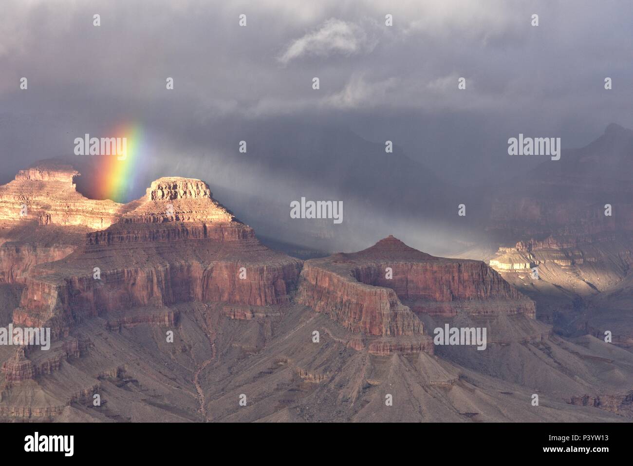 Erstaunlich Regenbogen über Grand Canyon Stockfoto