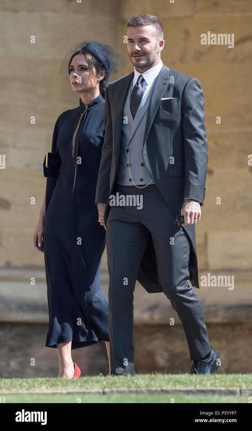 Die Hochzeit von Prinz Harry und Meghan Markle im Schloss Windsor mit: David Beckham, Victoria Beckham, Wo: Windsor, Großbritannien Wann: 19. Mai 2018 Credit: John rainford/WANN Stockfoto