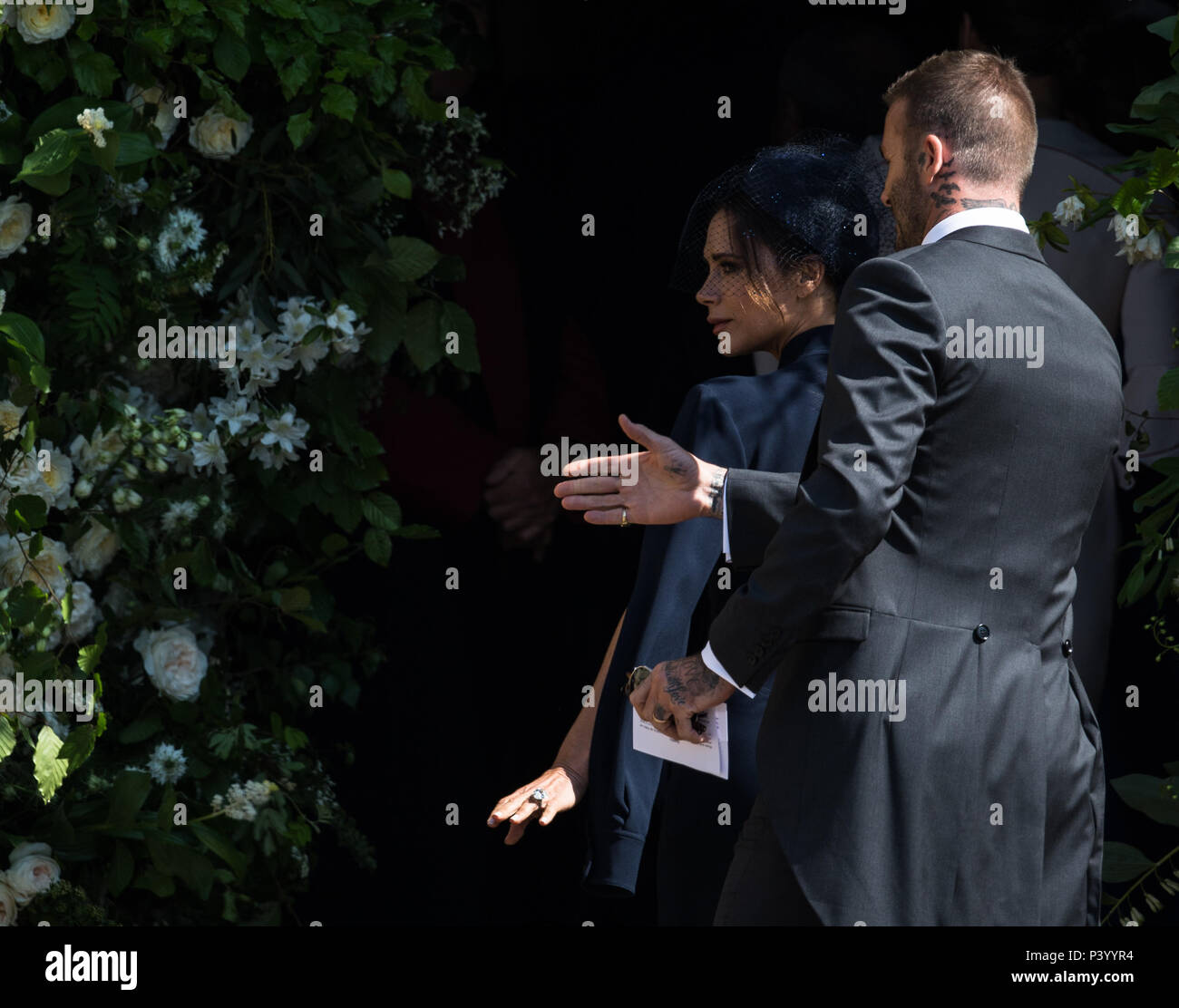 Die Hochzeit von Prinz Harry und Meghan Markle im Schloss Windsor mit: David Beckham, Victoria Beckham, Wo: Windsor, Großbritannien Wann: 19. Mai 2018 Credit: John rainford/WANN Stockfoto