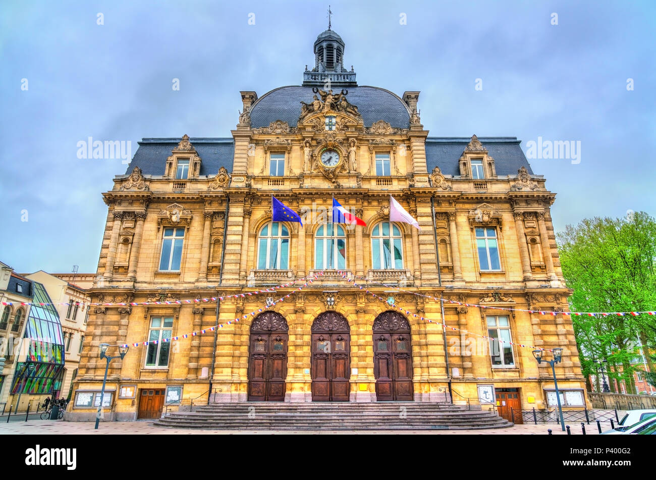 Rathaus von Tourcoing, einer Stadt in der Nähe von Lille in Nordfrankreich Stockfoto