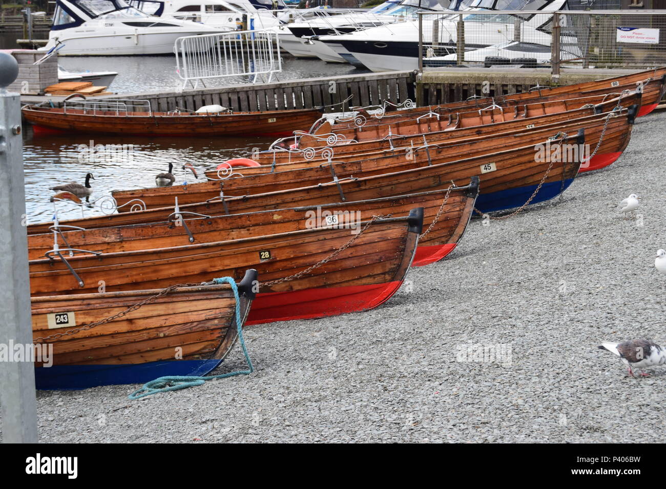 Ruderboote auf dem See Windermere Stockfoto