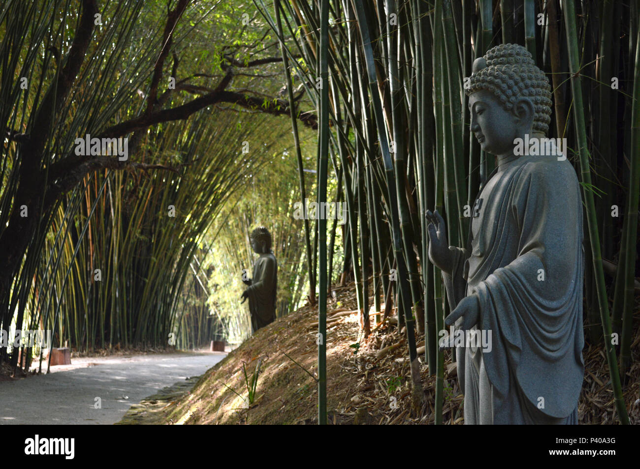 Estátuas do Templo Budista zu Lai-monastério, em Cotia - SP. Stockfoto