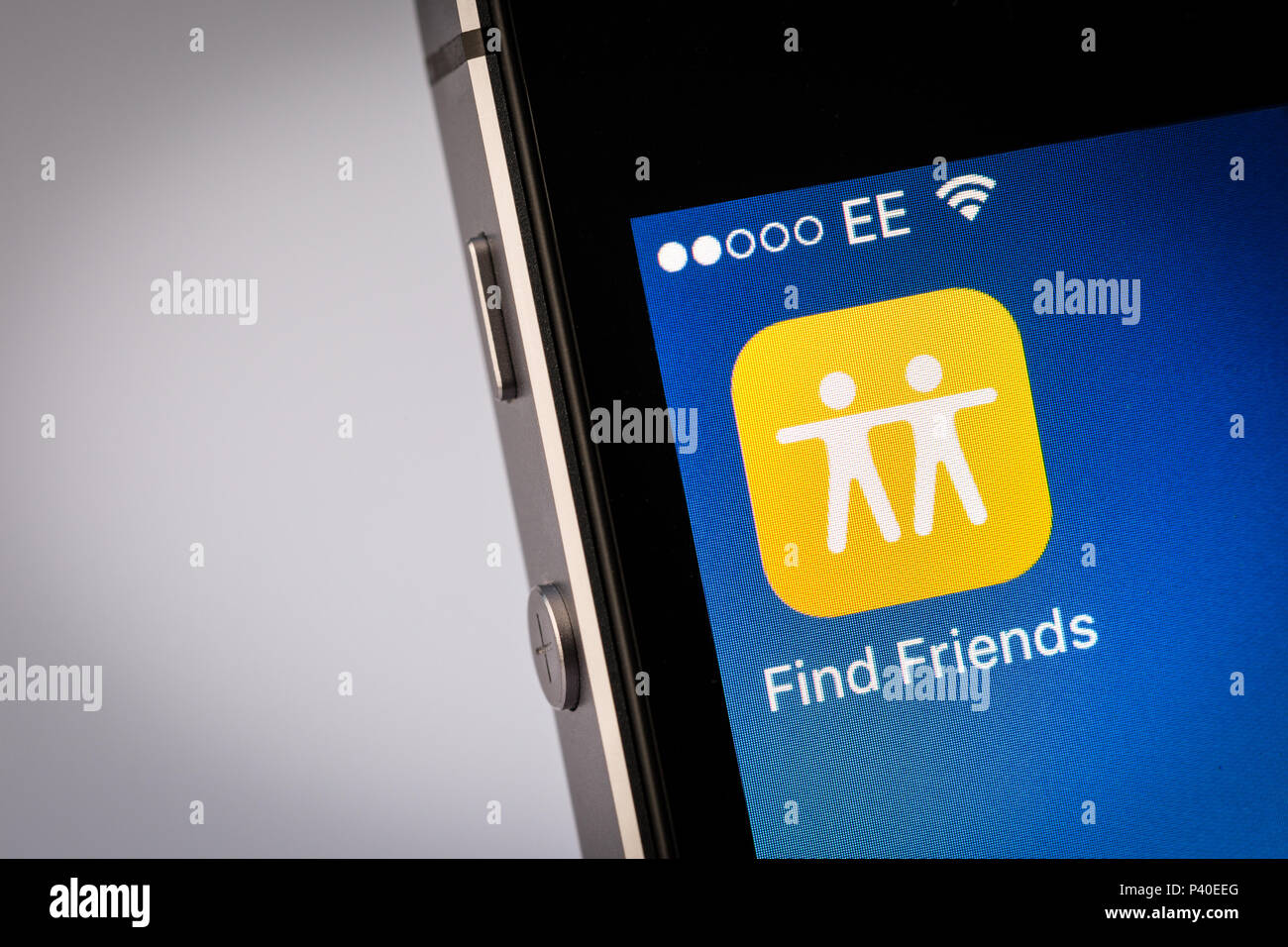 Finde Freunde App auf dem iPhone Smartphone Stockfoto