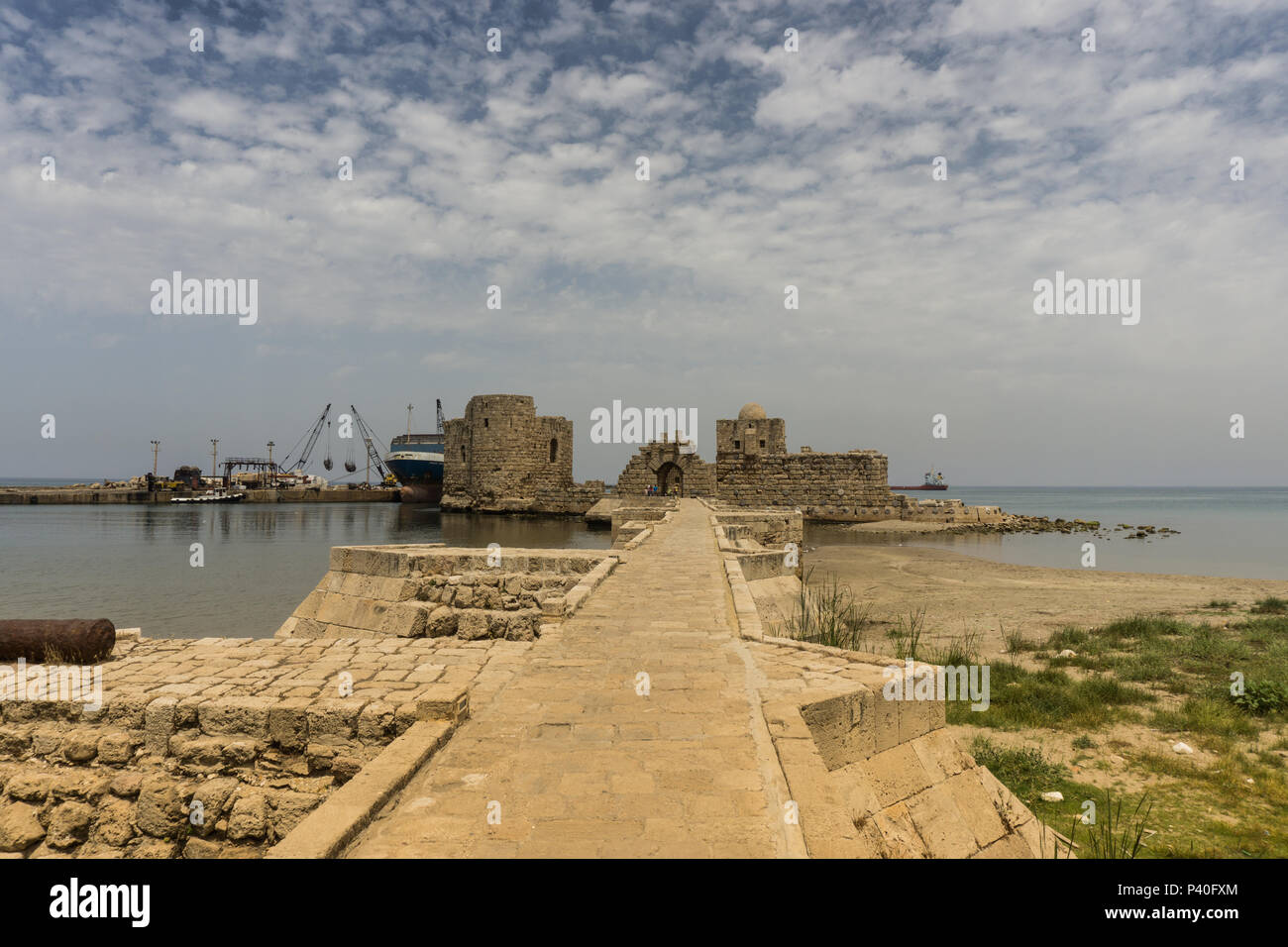 Kreuzfahrer Fort in Sidon Stockfoto