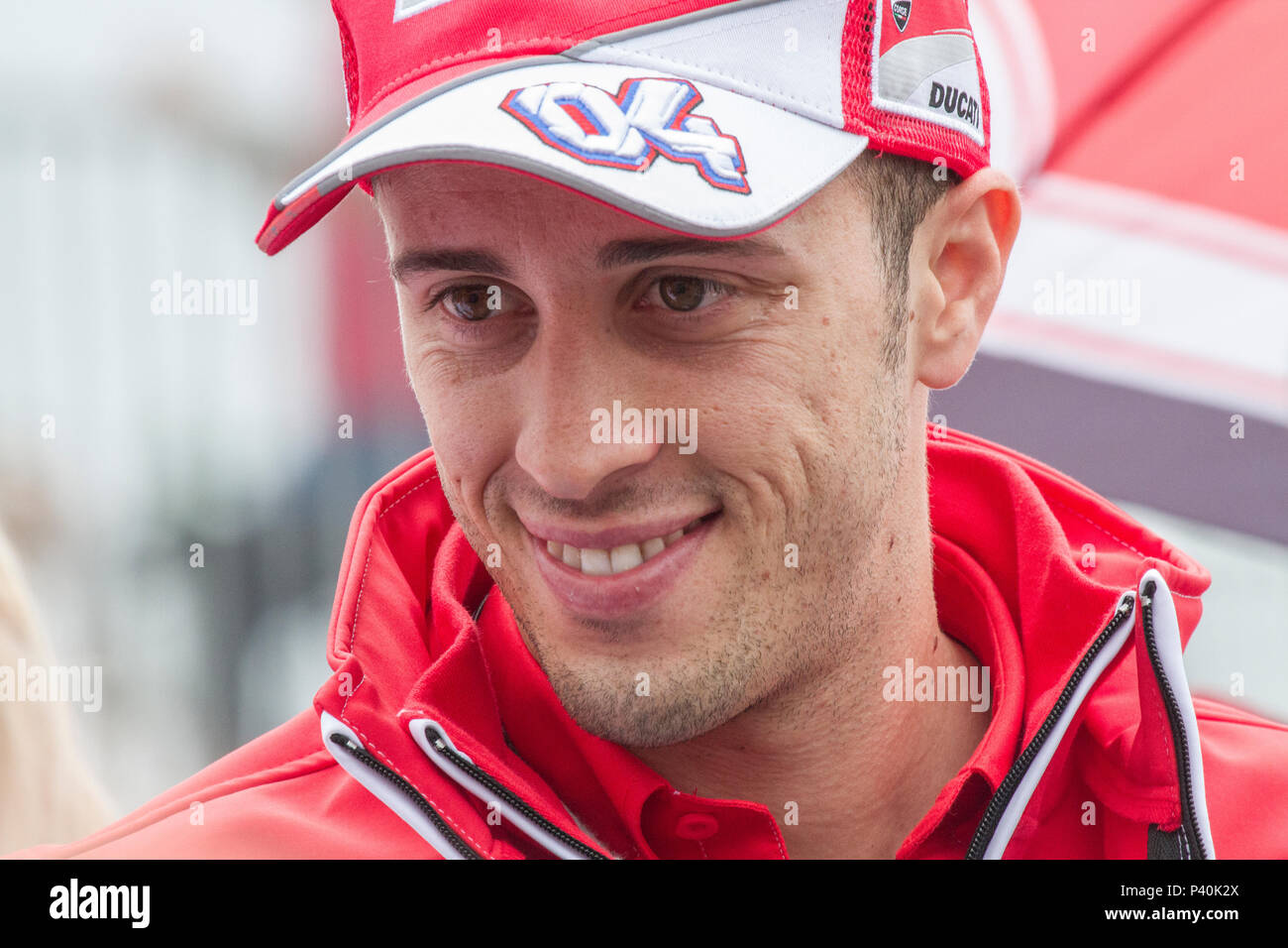 In der Nähe von Andrea Dovizioso, Ducati Pilot Stockfoto