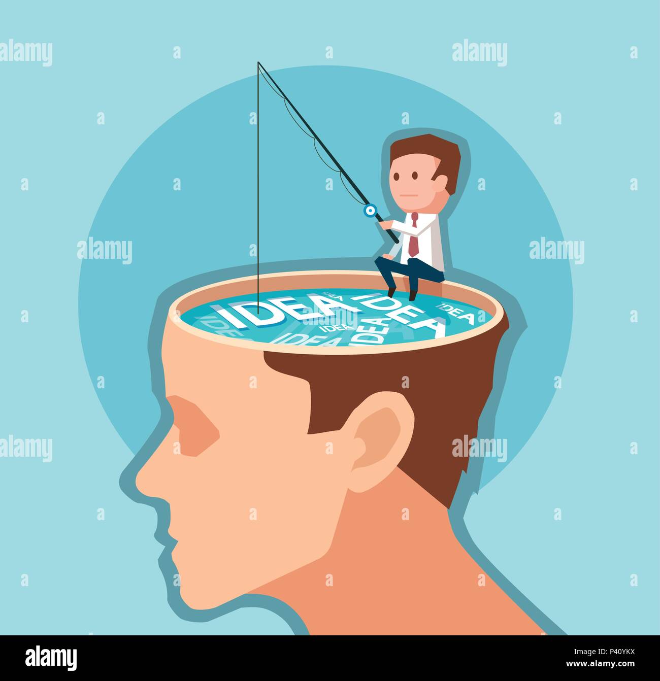 Geschäftsmann Angeln für gute Ideen, vektor design Stock Vektor
