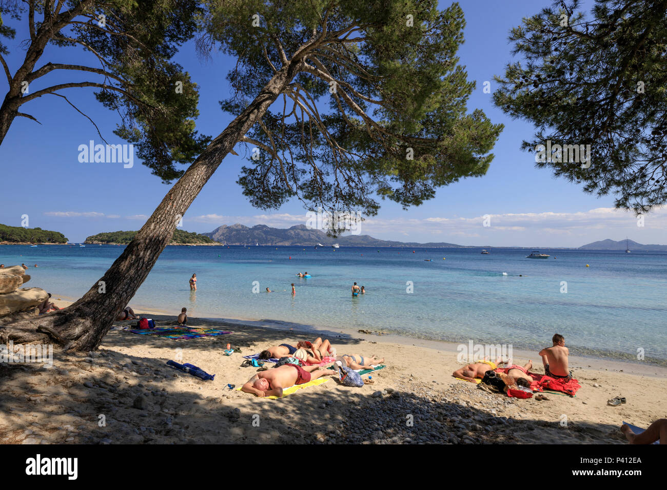 Formentor Strand Meereslandschaft, Serra de Tramuntana, Mallorca Spanien Welterbe Stockfoto