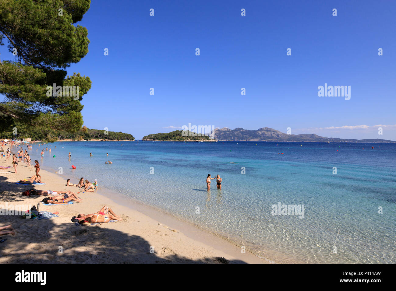 Formentor Strand Meereslandschaft, Serra de Tramuntana, Mallorca Spanien Welterbe Stockfoto